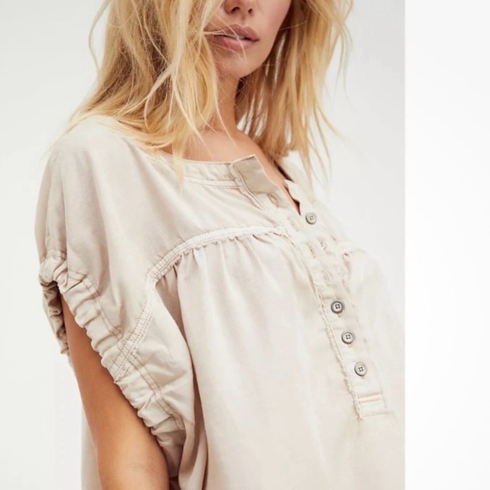 Free People Summer Love Top Size XS Butter Yellow